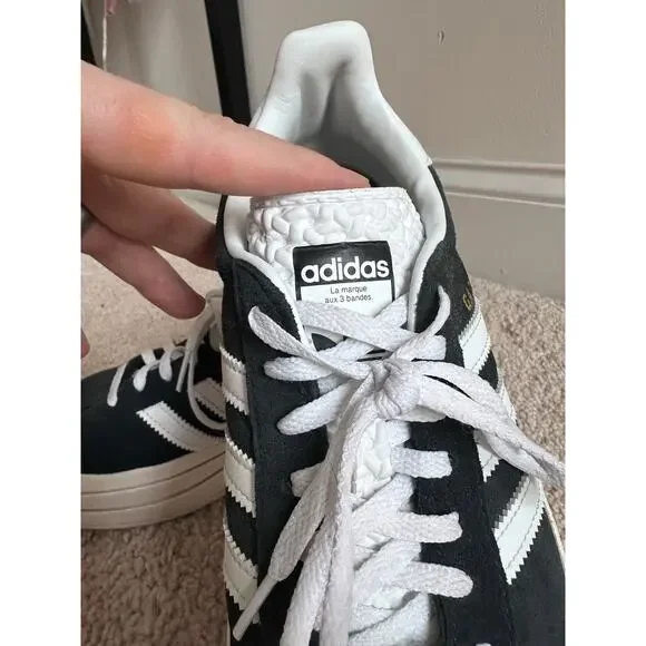 Adidas black and white bold Gazelle platform sneaker, size 7.5 - Picture 6 of 10